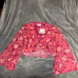 Showpo tie front pink top new with tags size 2